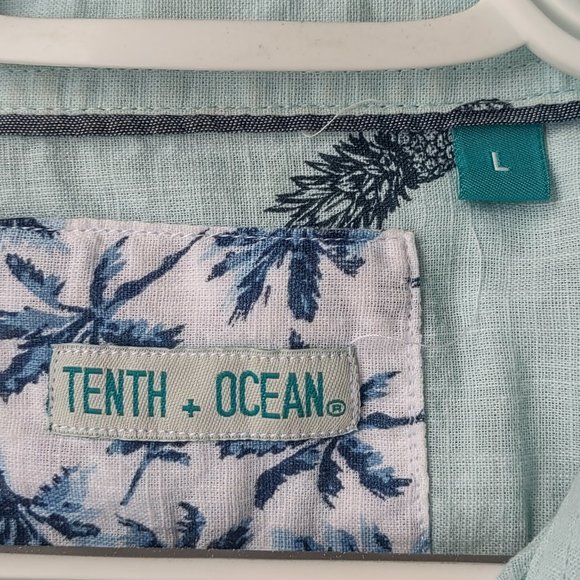 Tenth Ocean Mens Casual Button Down Short Sleeve Shirt - Picture 2 of 7